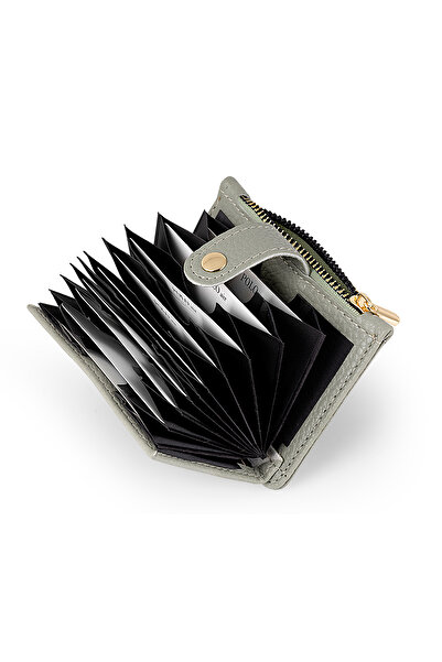 Polo Air Zippered Accordion Model Card Holder Green Color Czn-710-Y