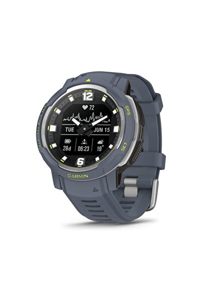 Garmin Instinct Crossover, Sağlam Hibrit Akıllı Saat, Analog İbreler ve Dijital Ekran, Mavi Granit