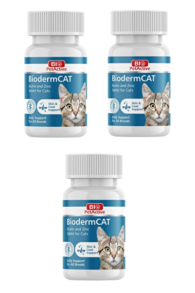 Bio PetActive Biodermcat Kediler İçin Biotin ve Çinko Tableti 30 Gr. 100 Tabl...