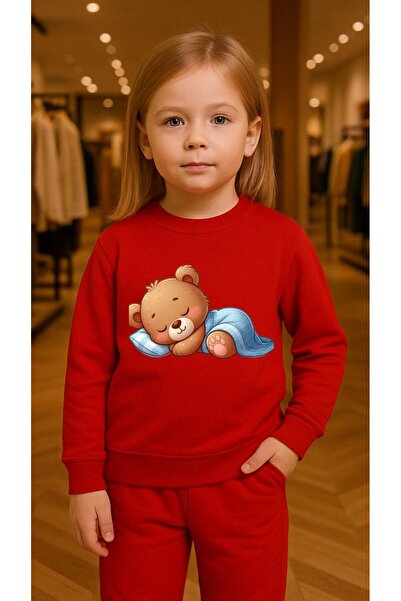 playwear سترة رياضية للأطفال UYKUCU AYI مطبوع للفتيات والأولاد برقبة دائرية 3...