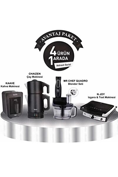 Fakir Siyah Avantaj Elektronik Çeyiz Seti (Tost Makinesi/ ÇayMakinesi/KahveMakinesi/BlenderSet)
