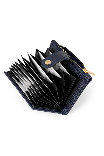 Polo Air Zippered Accordion Model Card Holder Navy Blue Color Czn-710-L