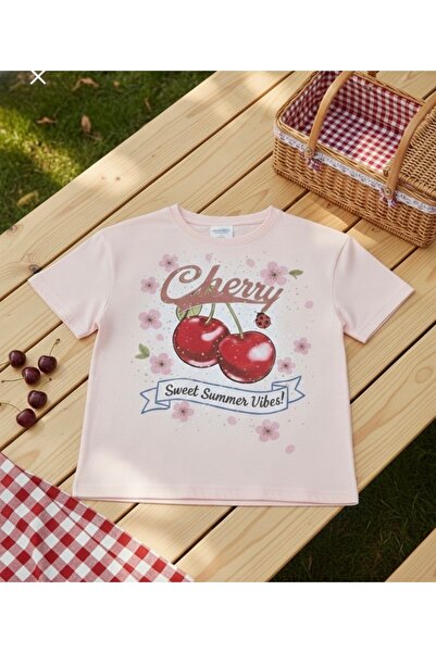 Tiny and Co تي شيرت تشيري مطبوع للأطفال