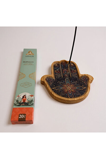 Haneliya Masif Ahşap Epoksi Fatıma'nın Eli Tütsülük ve Meditasyon 20'li Özel ...