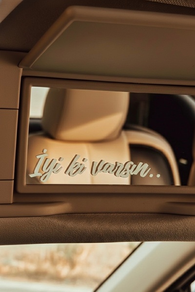 Yalıgraf Reklam Tabela ملصق سيارة بعبارة "الهناك ممنى بالخير" مع مرآة واقية م...