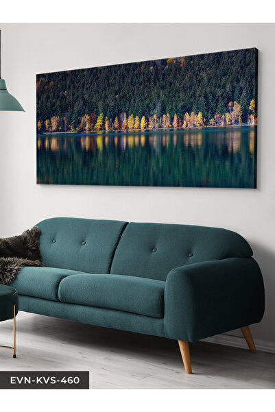 Evinemoda Yansımalı Renkli Ağaçlar Tek Parça Kanvas - Canvas Tablo