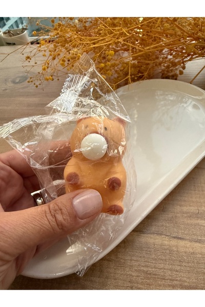 Blotch Plastic Chewing Gum Inflatable Soft Kawaii Brown Capybara Squeeze Toy 7cm