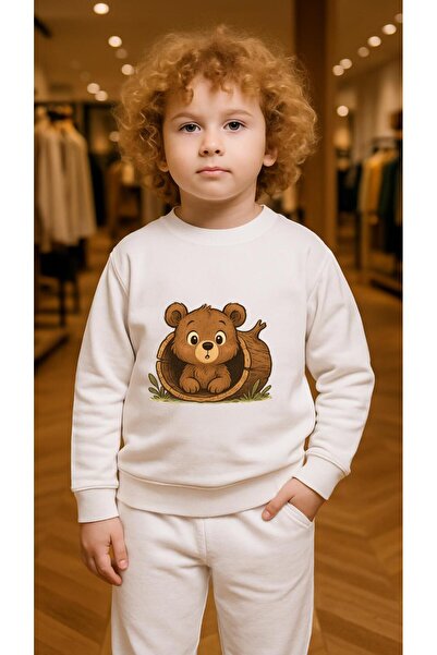 playwear Παιδικό Φούτερ Σετ Ρούχων με στάμπα BUCKWOOD BEAR για Κορίτσια και Α...