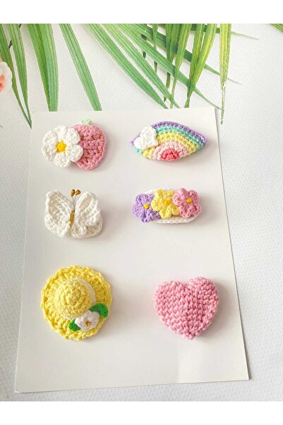 Hand Mother's Since 2024 Renkli Karma 6'lı Klips Sacsız Bebek Tokası Handmade...