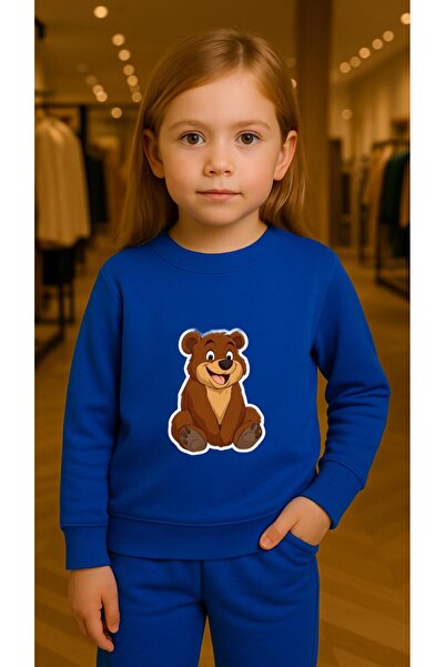 playwear Παιδικό Φούτερ Σετ με στάμπα Αρκούδας για Κορίτσια και Αγόρια, με λα...