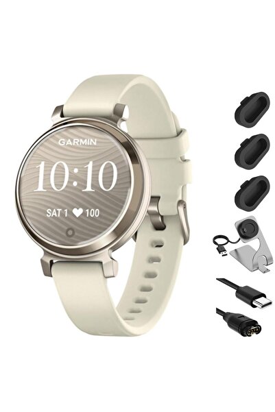 Garmin Lily 2 Hindistan Cevizli Silikon Bantlı Akıllı Saat Krem Altın Paketi ...