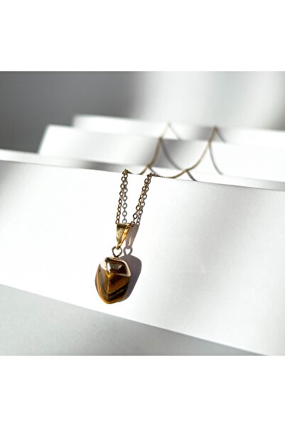 Moonlight Jewelry Gold Tiger Pendant Necklace – Tiger's Eye