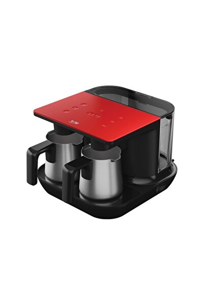 Beko Paslanmaz Çelik Telve Lüks Keyif Kırmızı Ikili Türk Kahve Makinesi