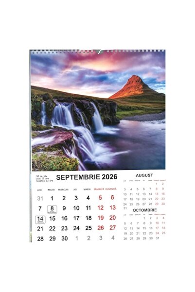 Global Calendar cu peisaje 2026, 12 file,