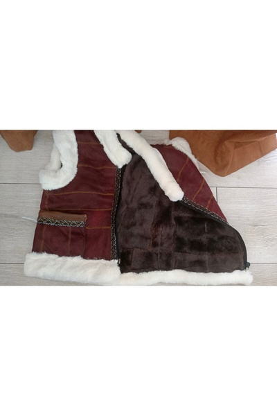 ErenAksesuar Genuine Lambskin and Sewn by Post Children's Leather Vest