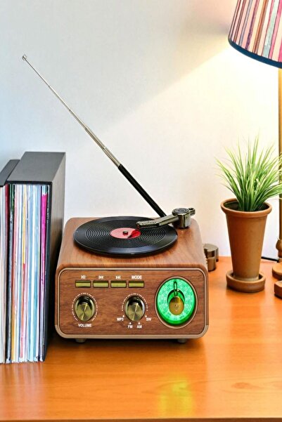 ULTRATEKNO M-1317BT Özel Tasarım Ahşap Görünümlü Retro Vintage Nostaljik Radyo & Bluetootlu Mini Fm Radyo