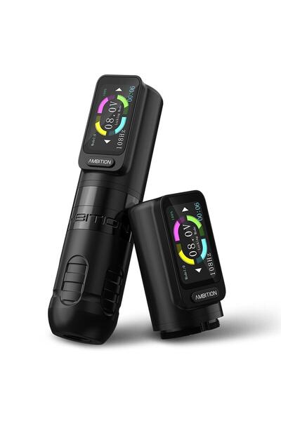 Ambition Zetton Siyah Çift Bataryalı Kablosuz Pen Dövme Makinesi 4.0mm Stroke