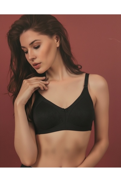 Yeni İnci Women's Black Supporting Breathable Bra 1700