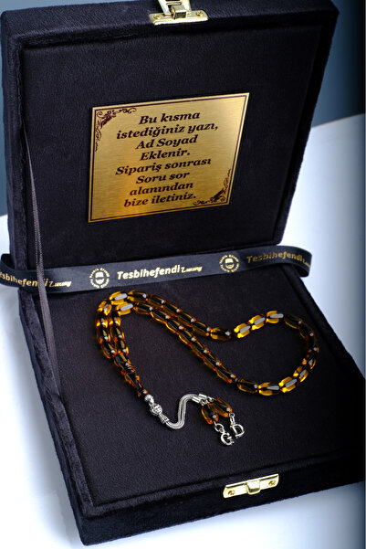 TESBİHEFENDİ Tasbih din chihlimbari de foc cu ciucuri argintii, cu cutie spec...