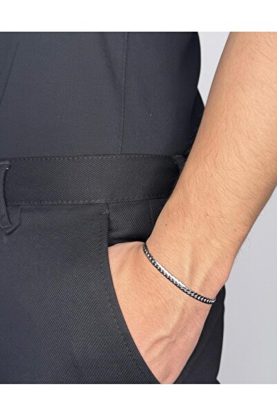 Winy Concept İtalyan Zincir Unisex Çelik Bileklik - 4 mm Genişlik & 22 cm Tas...