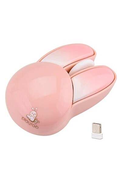 Lomiluskr Sevimli Tavşan 2.4g Kablosuz Sessiz Mouse - Pembe Tavşan