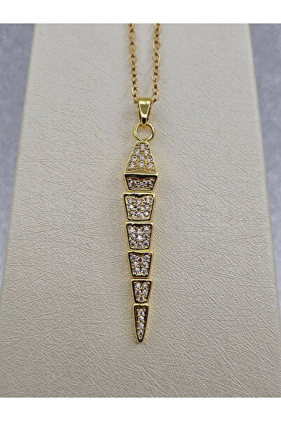 Mosso Steel Fish Model Zircon Stone Gold Color Steel Necklace