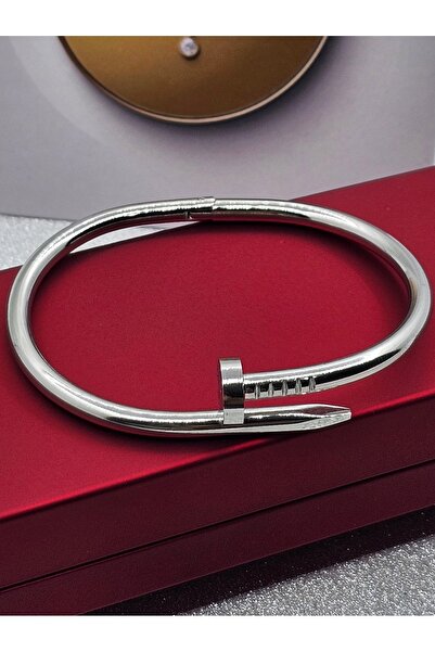 Mosso Steel نموذج مسمار سوار من الفولاذ لون فضي