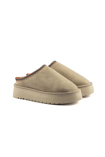 Roy Jones ® I Lifestyle Trendy UGGSY Γυναικείες παντόφλες με κέντημα με λεπτομέρειες και επένδυση από γούνα