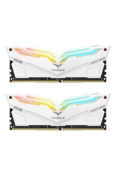 TEAM T-Force Night Hawk Rgb White 16GB (2X8GB) 3200MHZ CL16 Ddr4 Gaming Ram (TF15D416G3200HC16CDC01)