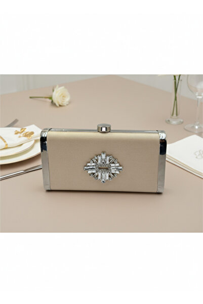 Wedding Fashion Ten Nude Complete Metal Frame and Crystal Embroidered Glittery Satin Evening Dress Bag Wedding Engagement Graduation