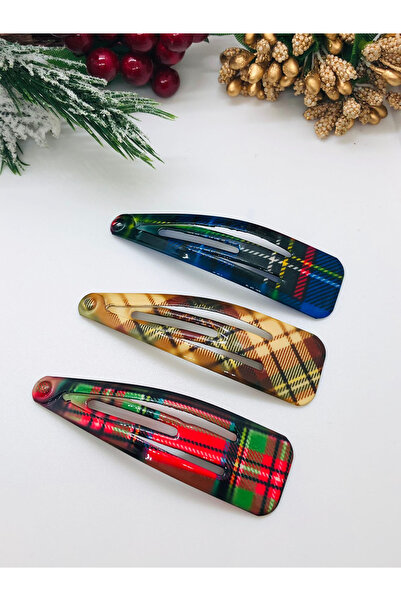 İnDerin Plaid Patterned 3-Piece Buckle Set