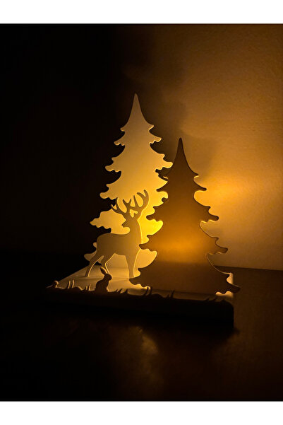 Rex Aksesuar LED Işıklı Orman ve Geyik Silüet Dekoratif Led Biblo – Atmosfer ...