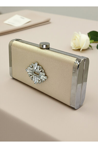 Wedding Fashion Ten Nude Complete Metal Frame and Crystal Embroidered Glittery Satin Evening Dress Bag Wedding Engagement Graduation