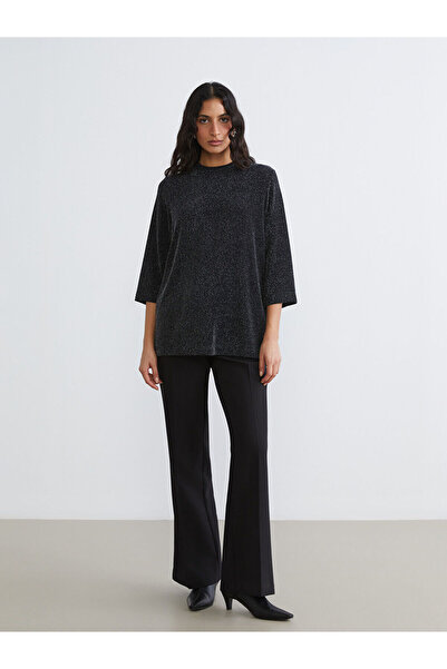 LC Waikiki Peak New Season Crew Neck Shiny Blouse