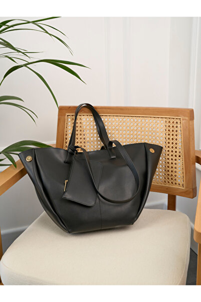 Rivina Vera Women's Magnet Closure Wallet Detailed Large Capacity Tote Hand and Shoulder Bag Black