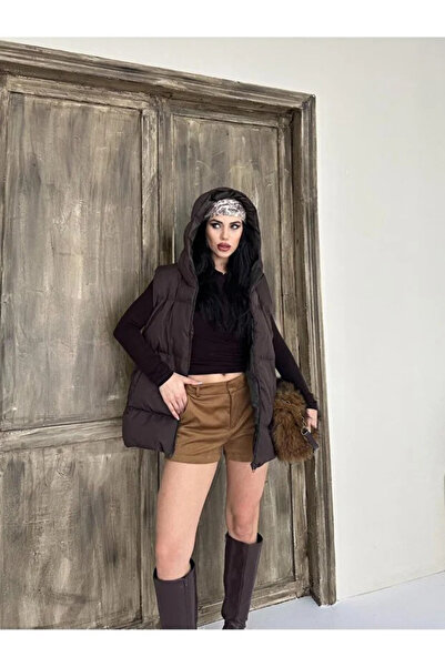 Velista Γυναικείο γιλέκο με φερμουάρ με κουκούλα φουσκωτό παλτό