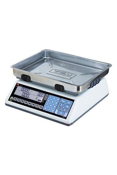 TEM Ege-Lcd Çukur Kefeli Çift Akülü Pazar Terazisi 30 kg - 5 gr