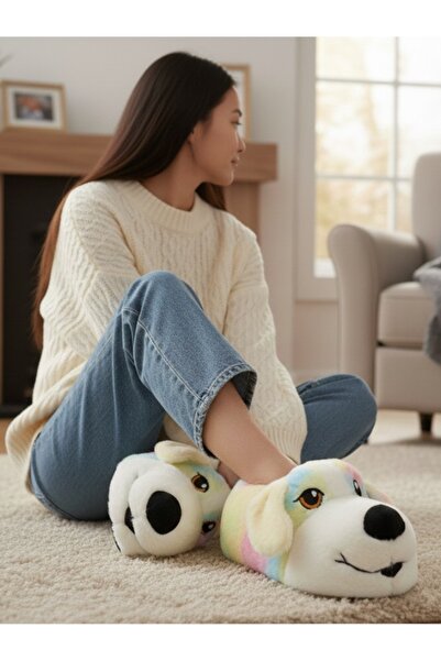 Esra High Quality Soft Non-Slip Sole Cute Animals Plush House Slippers Home Boots