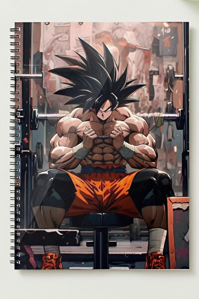 BLACKONECLASS دفتر ملاحظات GYM GOKU A5 بغلاف معدني حلزوني غير مبطن من الورق ا...