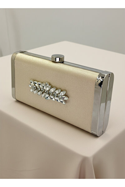 Wedding Fashion Ten Nude Complete Metal Frame and Crystal Embroidered Glittery Satin Evening Dress Bag Wedding Engagement Graduation