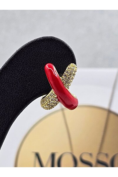 Mosso Steel Xuping X Model Zircon Stone Red Color Steel Earrings