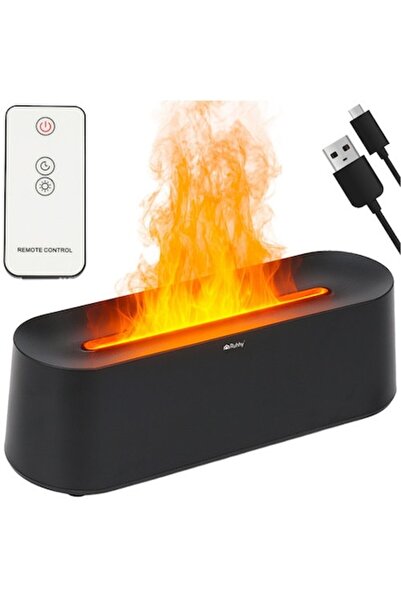 Ruhhy 4-in-1 Aromatherapy Diffuser - Humidifier, Atomizer, LED Flame Effect Lamp & Remote, 27 x 8 x