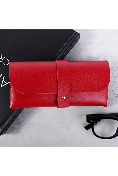 OEM Red glasses case, eco-leather, velvety interior, Bum Tehnology