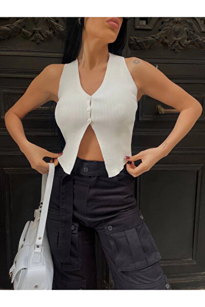 MetuCA V-подібний комір, деталізований трикотажний жилет