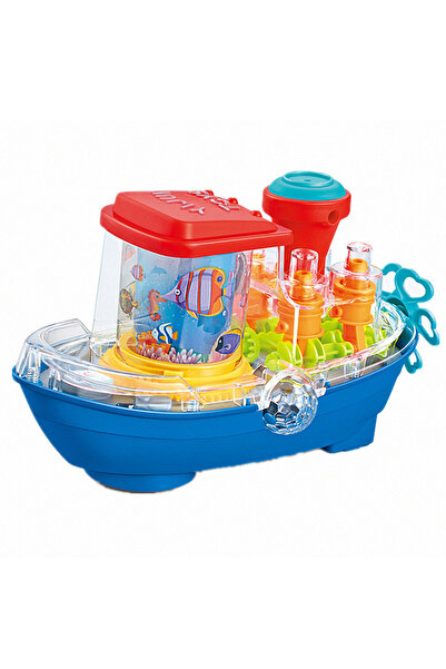SergadiOnline.ro Multicolored toy ship with wheels, sounds and light projection