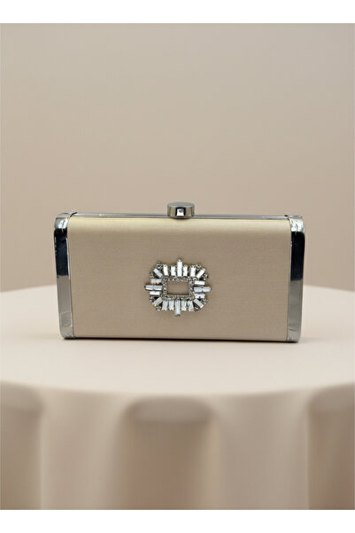 Wedding Fashion Ten Nude Complete Metal Frame and Crystal Embroidered Glittery Satin Evening Dress Bag Wedding Engagement Graduation