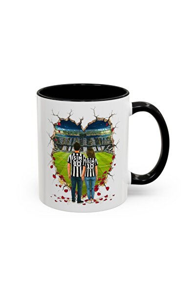 MRN Tasarım كوب خاص للعشاق باللونين الأسود والأبيض، كوب للمعجبين، كوب هدية