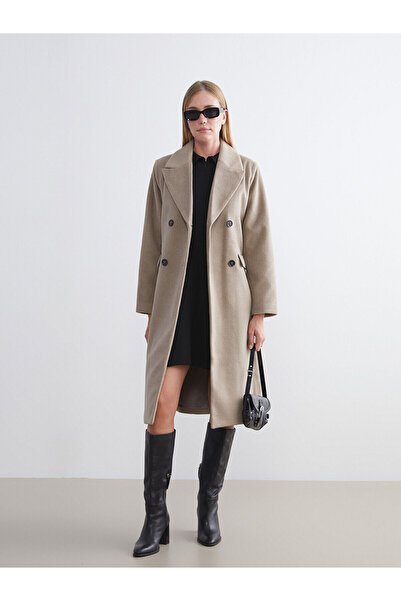 LC Waikiki Vizyon New Season Jacket Collar Women's Cashmere Coat