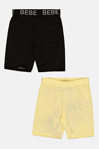 Bebe Toddlers Girl 2 Pieces Brand Logo Shorts, Multicolor