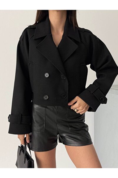 asyadabutik Kadın Kısa Kaşe Ceket & Mont